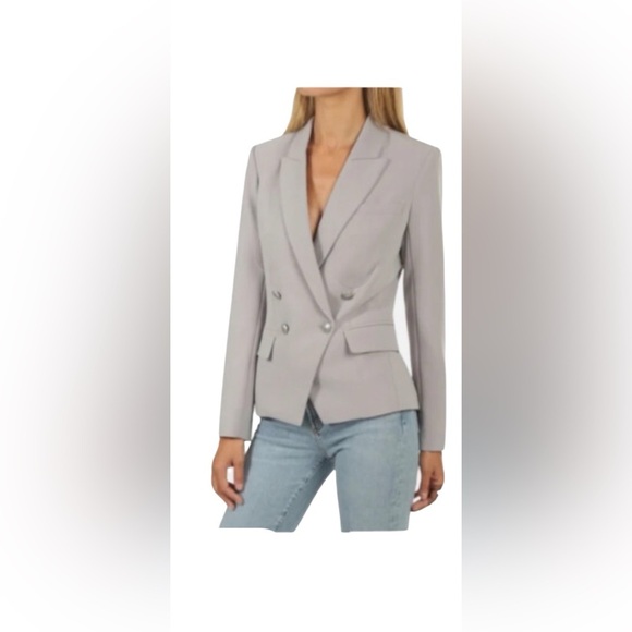L'AGENCE Jackets & Blazers - L'Agence Kenzie Double Breasted Blazer Pearl Gray Sold Out Color Size 12